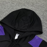 24/25 RMA Black &purple Hooded  Tracksuit(紫色边)