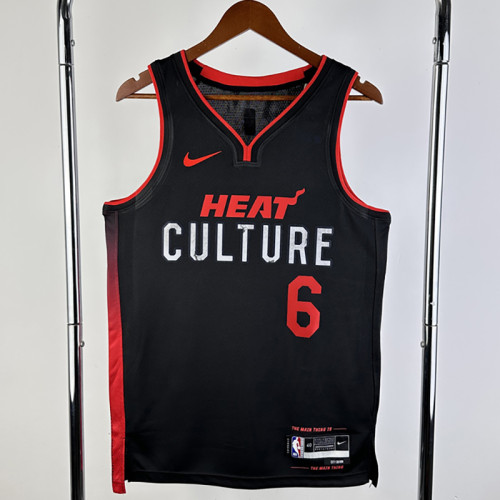 23/24 HEAT JAMES #6 Black City Edition Top Quality Hot Pressing NBA Jersey (V领）