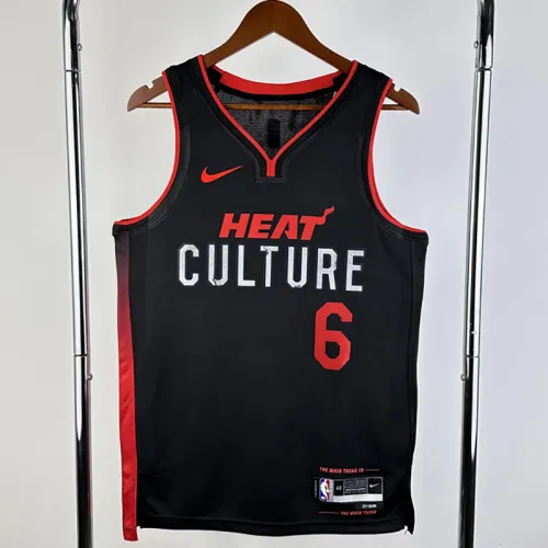 23/24 HEAT JAMES #6 Black City Edition Top Quality Hot Pressing NBA Jersey (V领）