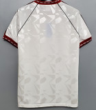1991/1992 Man Utd Away White Retro Soccer Jersey