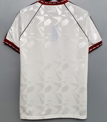 1991/1992 Man Utd Away White Retro Soccer Jersey