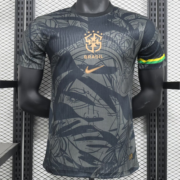 24/25 Brazil Black Face Special Edition Player Version Soccer Jersey