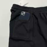 24/25 Red Flying Man Logo Black Cotton shorts(001、红飞人标、全棉)