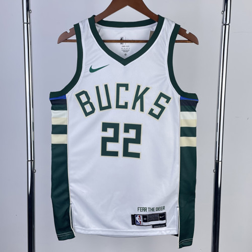 22/23 BUCKS MIOOLETON #22 Home White Top Quality Hot Pressing NBA Jersey(V领)