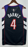 24/25 Raptors  BARNES # 4  Blue Retro Top Quality Hot Pressing NBA Jersey