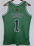 2008/2009 BULLS ROSE #1 Green Retro Top Quality Hot Pressing NBA Jersey (圆领）