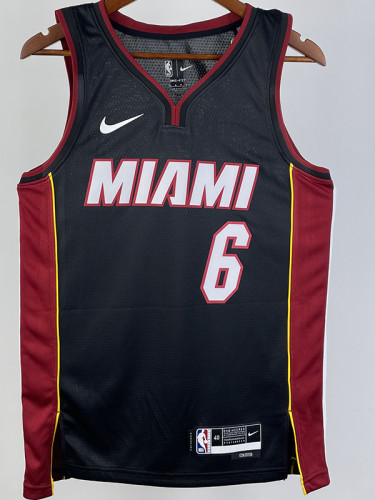 22/23 HEAT JAMES #6 Black Top Quality Hot Pressing NBA Jersey (V领）
