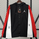 2024 New Jordon Tricolor Windbreaker(黑红白三色、连帽）