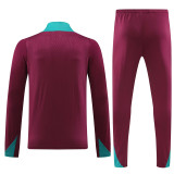 24/25  PSG Red Player version Half Pull Tracksuit  (球员版、半拉链)