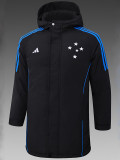 24/25 Cruzeiro Black Hooded Cotton Coat 黑连帽棉衣