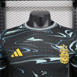 24/25 Argentina Black Water Pattern  Player Version Soccer Jersey