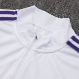 25/26  RMA White Retro Edition  Kids Half Pull Tracksuit #E2517 (半拉链)