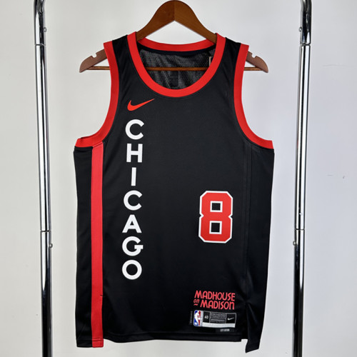 23/24 BULLS LAVINE #8 Black City Edition Top Quality Hot Pressing NBA Jersey