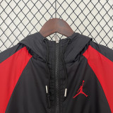 2024 New Jordon Black Red Windbreaker(连帽）