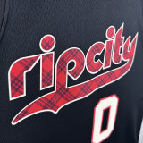 23/24 Trail Blazers LILLARD #0 Black City Edition Top Quality Hot Pressing NBA Jersey