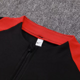 24/25  Portugal Black Kids  Half Pull Tracksuit  (童装)(半拉链)
