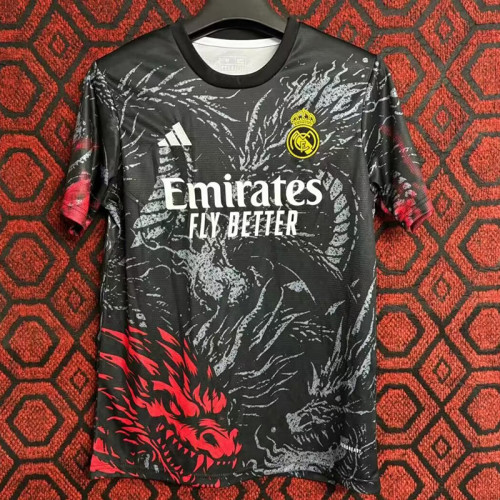 24/25 RMA Black And Red Dragon Pattern Edition Training Shirts(黑红龙纹版)