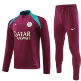 24/25  PSG Red Player version Half Pull Tracksuit  (球员版、半拉链)