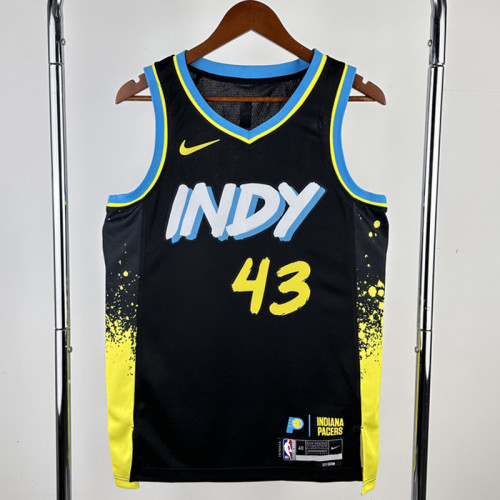 23/24 Indiana Pacers SIAKAM #43 Black City Edition Top Quality Hot Pressing NBA Jersey