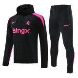 24/25 CHE Black Pink Hooded  Tracksuit