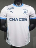 24/25 Marseille Home  Player Version Soccer Jersey(Print all Sponsor)前后广告