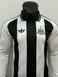 24/25 Newcastle Home Leisure  Long Sleeve Retro Soccer Jersey
