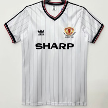 1983 Man Utd Away White Retro Soccer Jersey