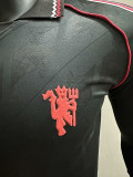 24/25 Man Utd Black Leisure Long Sleeve Player Version Retro Soccer Jersey