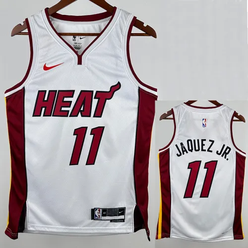 22/23 HEAT JAQUEZ JR. #11 White Top Quality Hot Pressing NBA Jersey (V领）