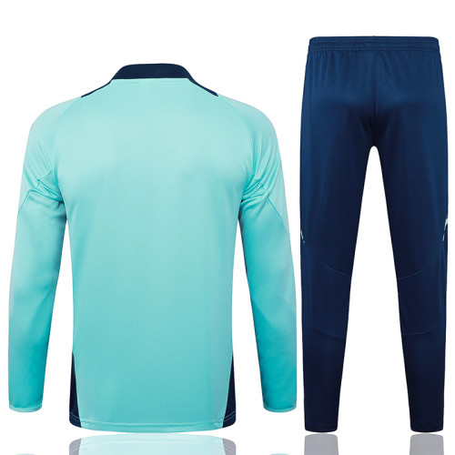24/25 Man Utd Light Green Kids Half Pull Tracksuit  (童装、半拉链)