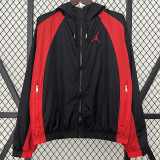 2024 New Jordon Black Red Windbreaker(连帽）