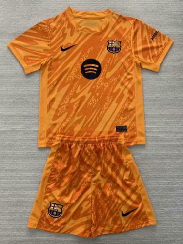 24/25 BAR Orange Goalkeepe Kids Soccer Jersey