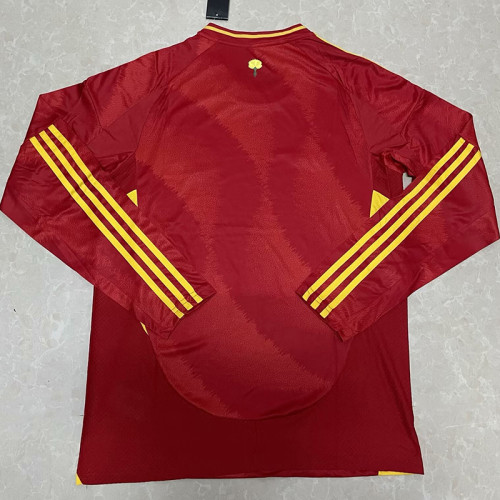 2024 Spain Home Long Sleeve  Fans Soccer Jersey(长袖)