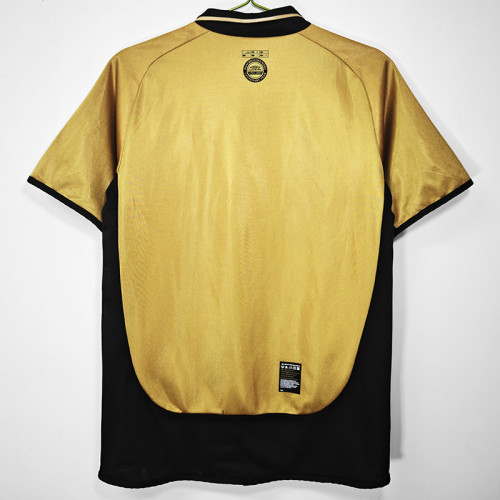 2001/2002 Man Utd 100th Centenary Gold Black Retro Soccer Jersey