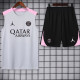 24/25 PSG Grey Pink ShoulderTank top and shorts suit(粉肩)