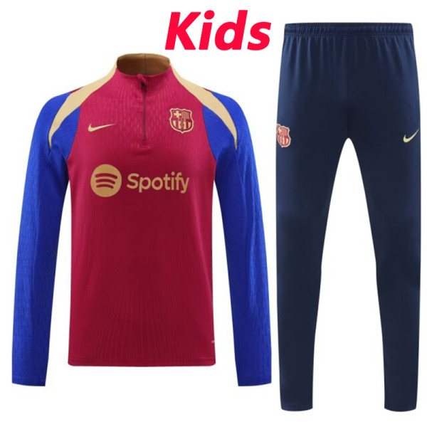 24/25 BAR Red Kids Half Pull Tracksuit  (童装、半拉链)