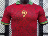 25/26 Portugal Red Grid Special Edition Player Version Soccer Jersey