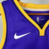 LAKERS DONCIC'#77 Blue Flying Man Top Quality Hot Pressing NBA Jersey(V领）