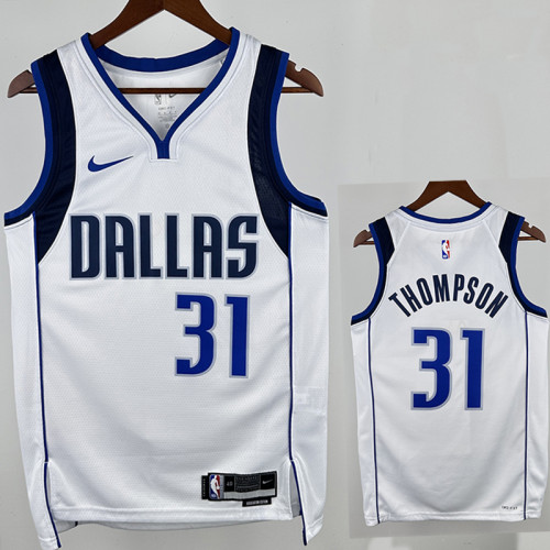 22/23 Dallas Mavericks THOMPSON #31 White Home Top Quality Hot Pressing  NBA Jersey主场（V领）