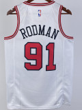 22/23 BULLS RODMAN #91 White Top Quality Hot Pressing NBA Jersey