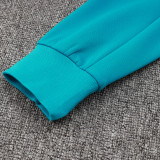 24/25 PSG Lake Blue Hooded  Half Pull Tracksuit(Add Fluff)  (半拉链、加绒F599)
