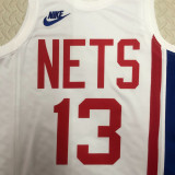 22/23 Nets HARDEN #13 White Top Quality Hot Pressing NBA Jersey (Retro Logo)