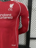 25/26  LIV Home  Long Sleeve  Player Version Soccer Jersey