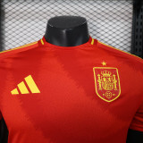 2024 Spain Home  Player Version Soccer Jersey