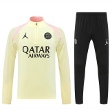 24/25  PSG Beige Player version Half Pull Tracksuit  (球员版、半拉链)
