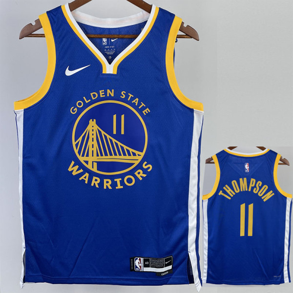 22/23 WARRIORS THOMPSON #11 Blue Top Quality Hot Pressing NBA Jersey (V领)