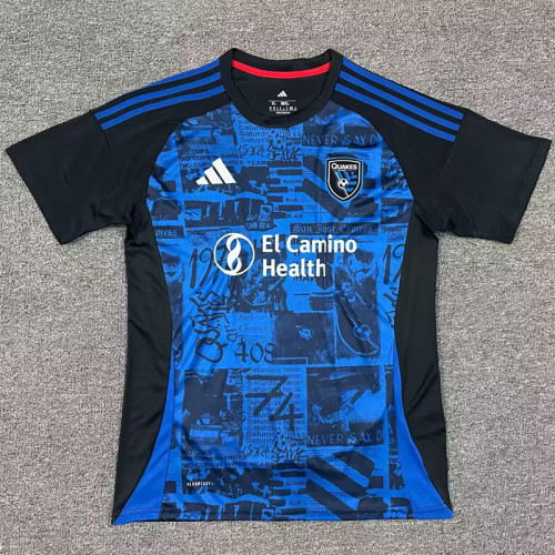 25/26 San Jose Earthquakes Blue & Black Fans Soccer Jersey