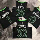 22/23 TIMBERWOLVES ROSE #25 Black Top Quality Hot Pressing NBA Jersey (Trapeze Edition)