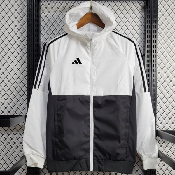 24/25 AD White & Black  Hooded Windbreaker