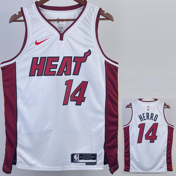 22/23 HEAT HERRO #14 White Top Quality Hot Pressing NBA Jersey (V领)